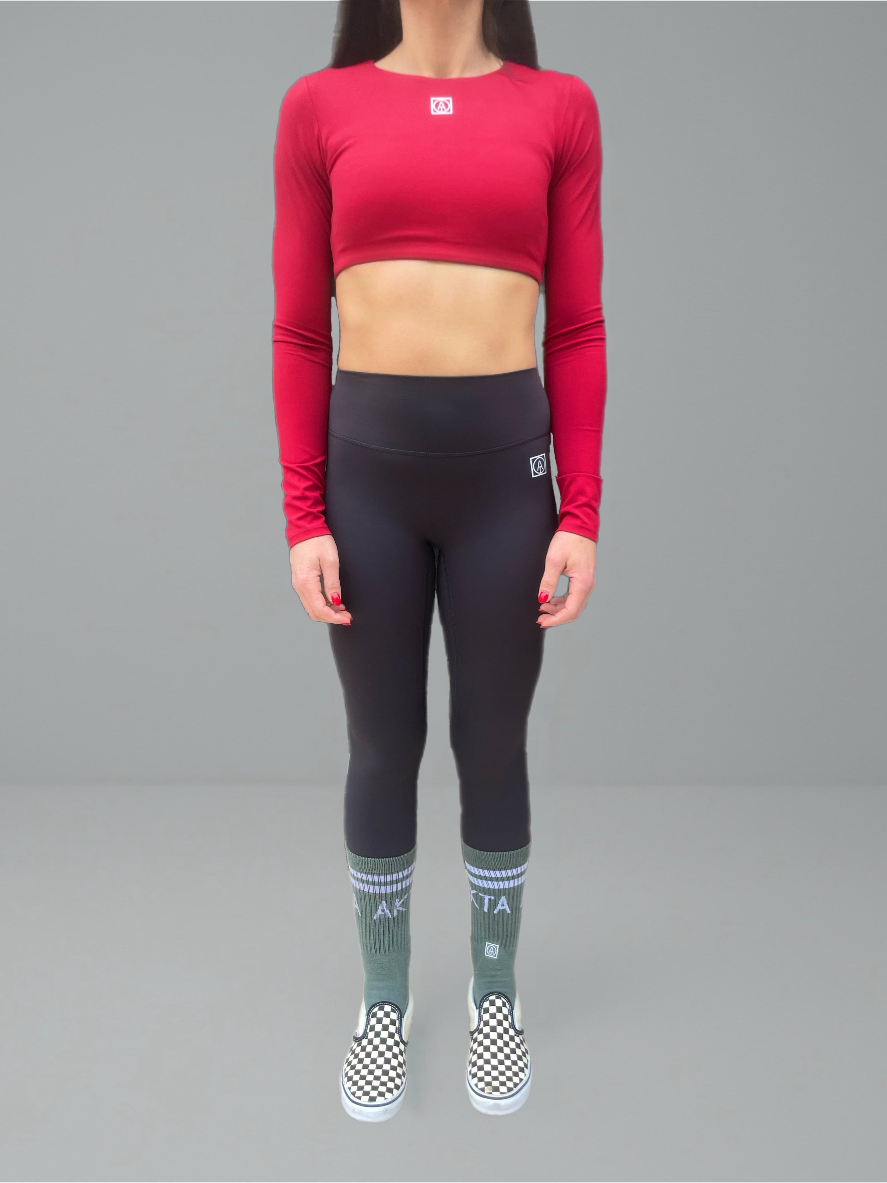 SOL Top Crop Long Sleeves-Red