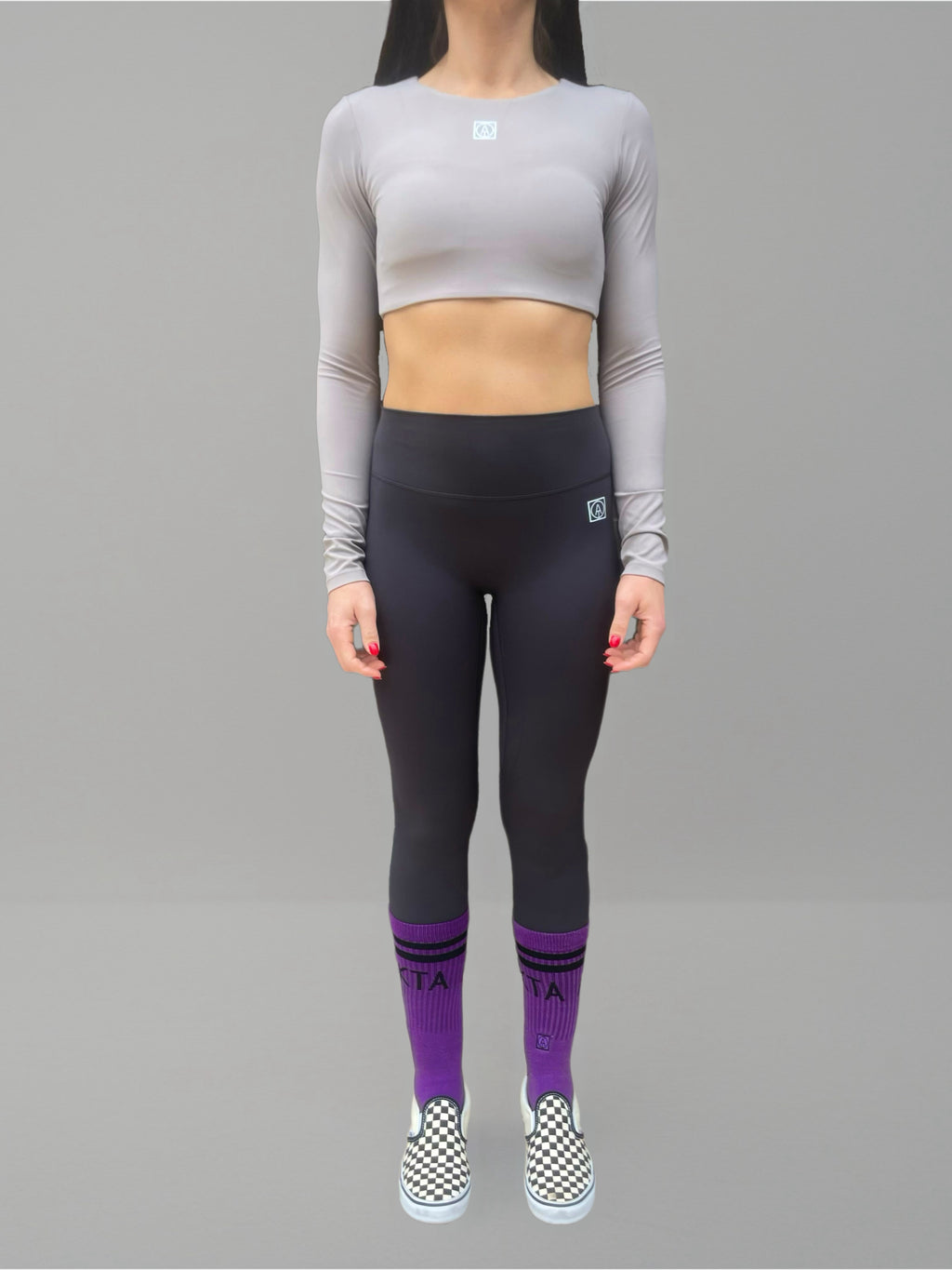 SOL Top Crop Long Sleeve-Light Grey