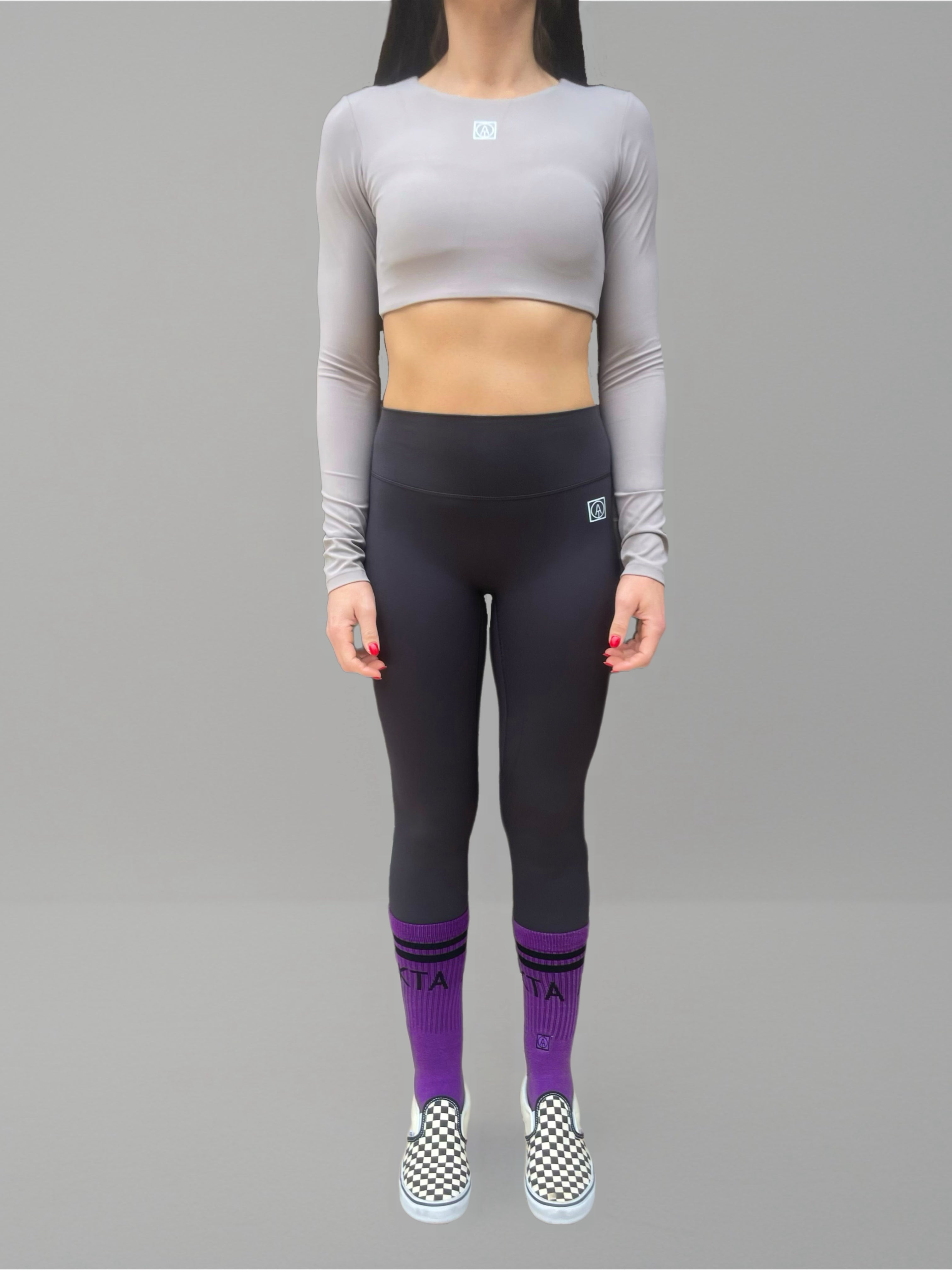 SOL Top Crop Long Sleeve-Light Grey