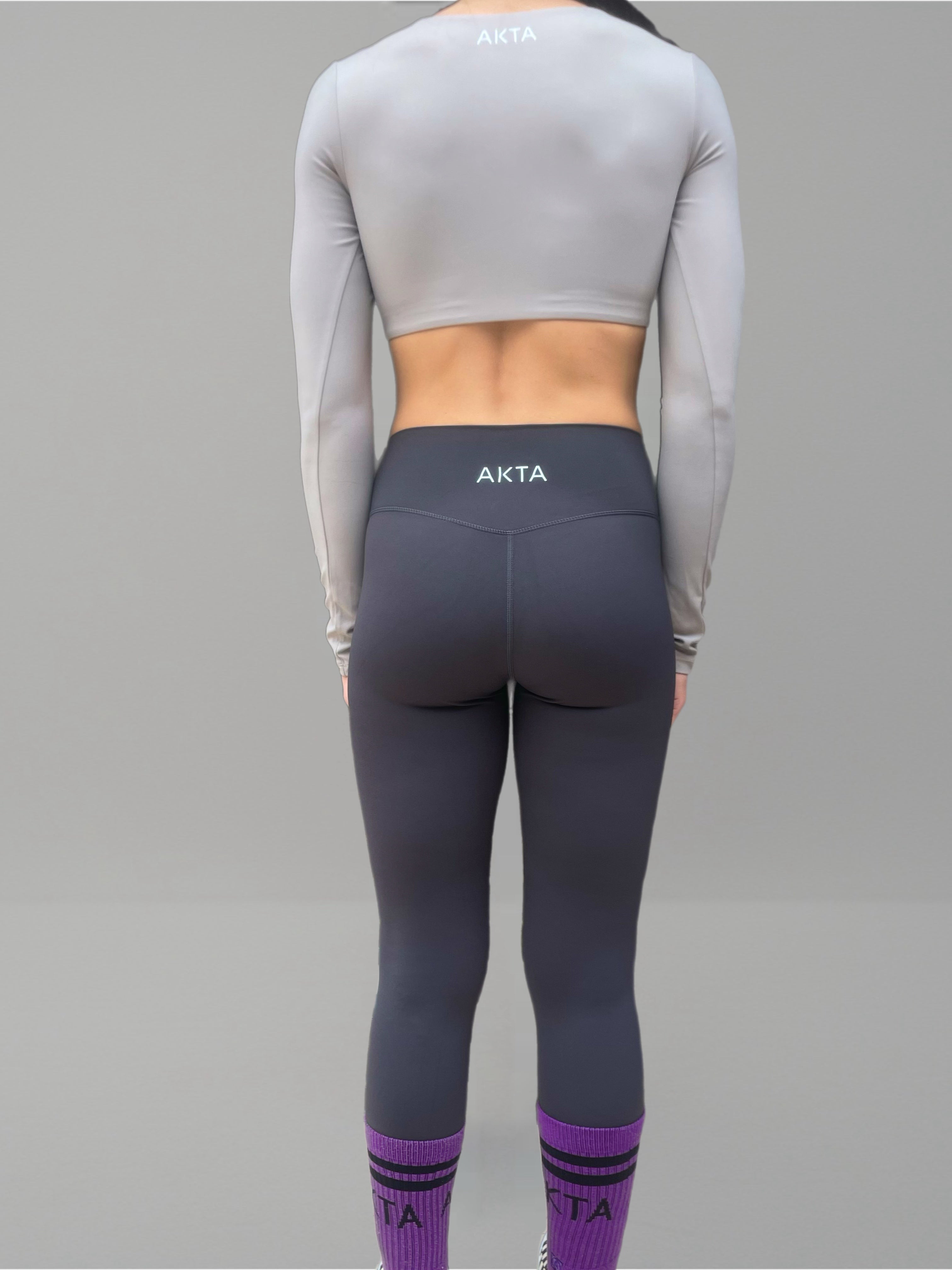 SOL Top Crop Long Sleeve-Light Grey