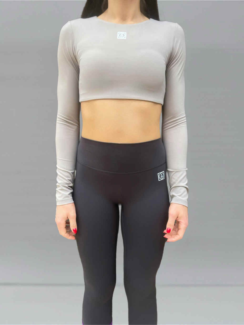 SOL Top Crop Long Sleeve-Light Grey
