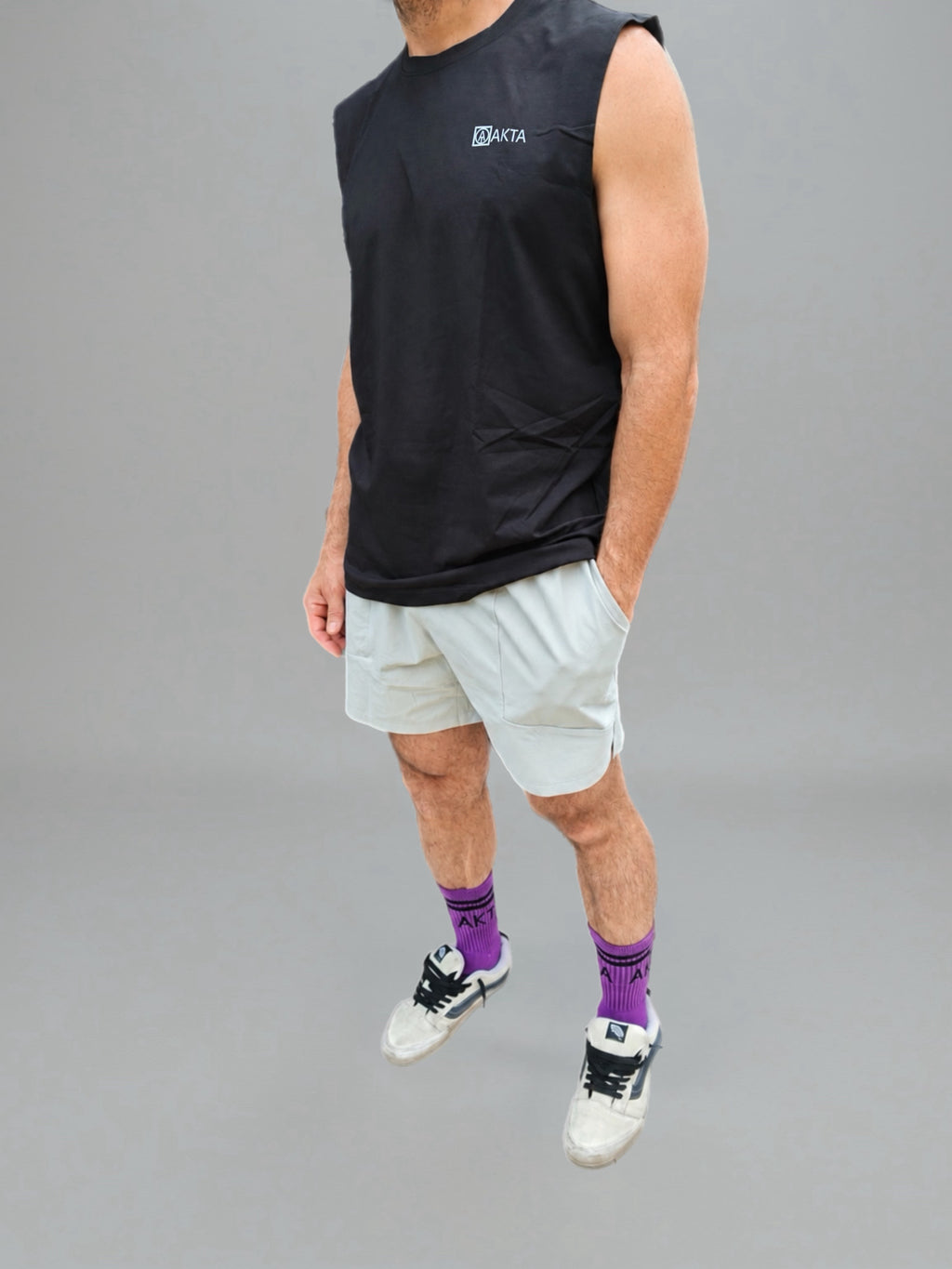 ISEN Men's training short pants- Light Grey